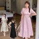 新品 改良版 大码 夏季 女装 胖mm新中式 国风长短款 高腰立领提花连衣裙