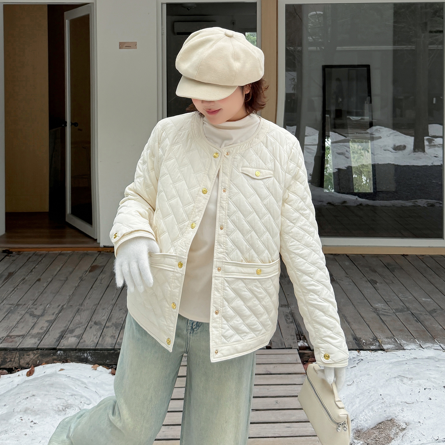 大码女装短款保暖小香风外套