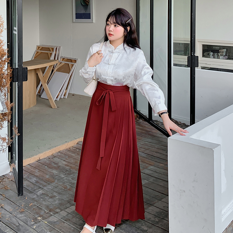 大码国风上衣百搭马面裙两件套