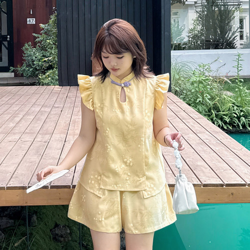 大码女装新中式国风飞袖小衫