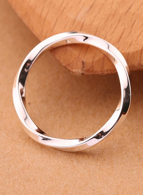999纯银戒指女款男士闭口素圈莫比乌斯环情侣一对轻奢高级感礼物