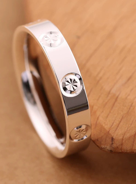 免费刻字999纯银戒指男款闭口星星闪亮简约时尚潮轻奢高级感礼物