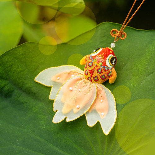 端午锦鲤平安符刺绣手工diy材料包金蝉香囊随身挂件荷包无聊解闷