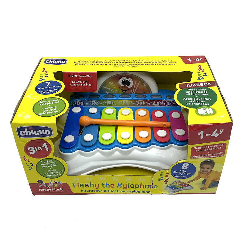 chicco智高flashy the xylophone声光音乐2合1金属琴儿童乐器玩具