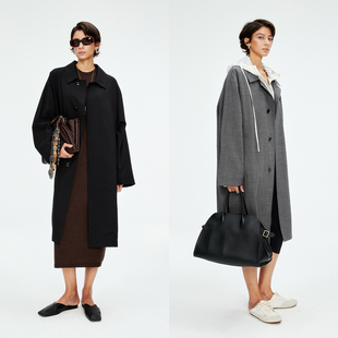风衣 意大利Marzotto精纺羊毛翻领单排扣松弛廓形长款 MRS Studios