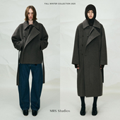 Studios 定织羊驼毛LM风设计款 宽松双排扣长 MRS 短款 大衣外套