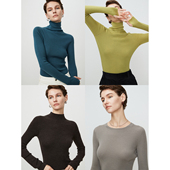 MRS 羊毛衫 classic系列 德国扬子纱120s无缝高领套指加厚打底衫