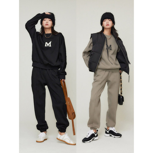 字母加厚卫衣卫裤休闲