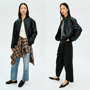 重磅ROW风棒球小立领皮衣夹克 法国无涂层柔软小羊皮 MRS Studios