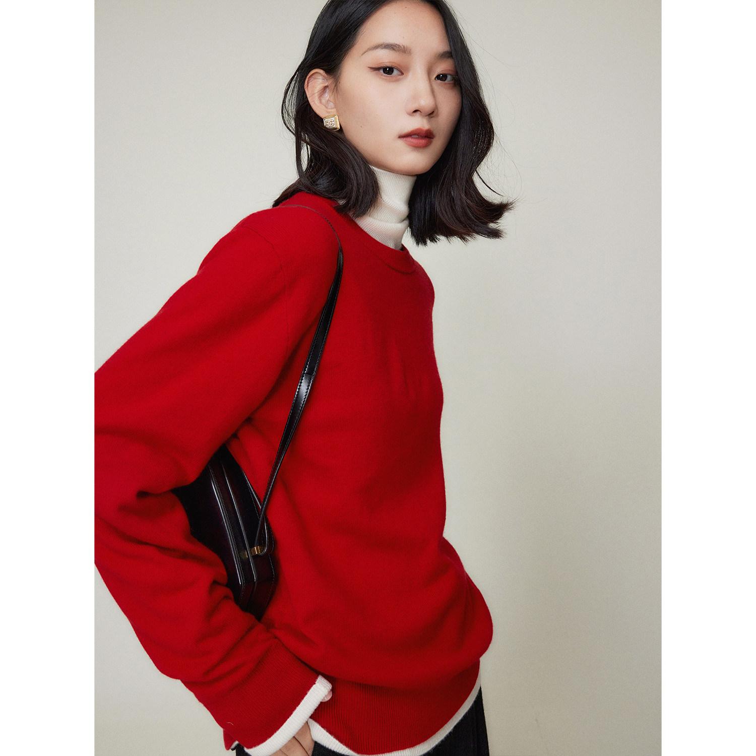 阿尔巴斯羊绒打底毛衣针织衫