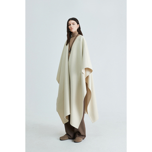 MRS 大廓形贵妇披肩围巾魔法斗篷 Studios真丝羊毛ROW风造型一片式