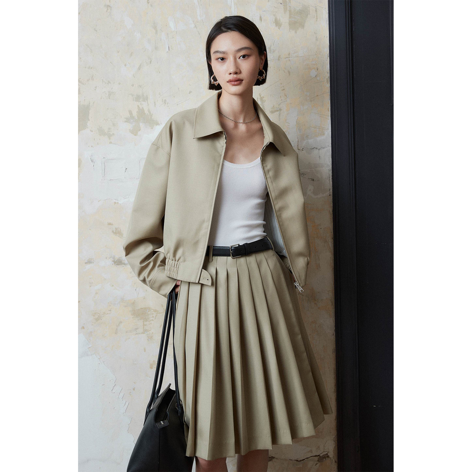 MRS经典miu风夹克半裙套装