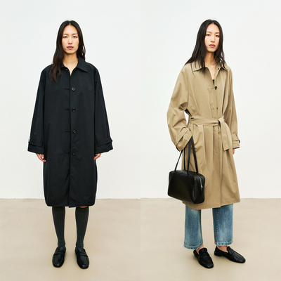 MRS Studios 轻盈腰间系带薄款单排扣春季风衣外套