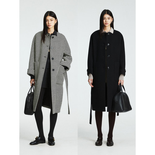 意大利ANGELICO羊毛千鸟格大衣