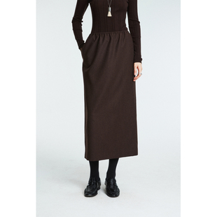 MRS 意大利MARZOTTO法兰绒ROW风舒适松紧腰極简羊毛半裙 Studios