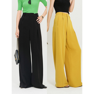 搭配Bi入日本進口三醋酸不对称腰头雅痞及地阔腿西裤 MRS Studios