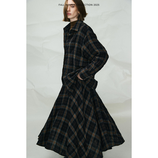 半裙套装 复古色织肌理感廓形格纹衬衫 Studios MRS