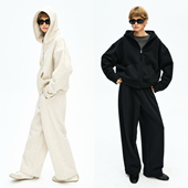 Studios 牦牛绒棉连帽拉链开卫衣外套 松紧腰卫裤 MRS 懒人套装