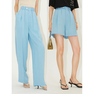 Studios 及地休闲西裤 日本進口肌理三醋酸 短裤 立体打褶西装 MRS