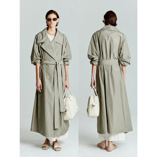 MRS 日本进口桑蚕丝混纺轻薄零压防晒廓形双排扣翻领风衣 Studios