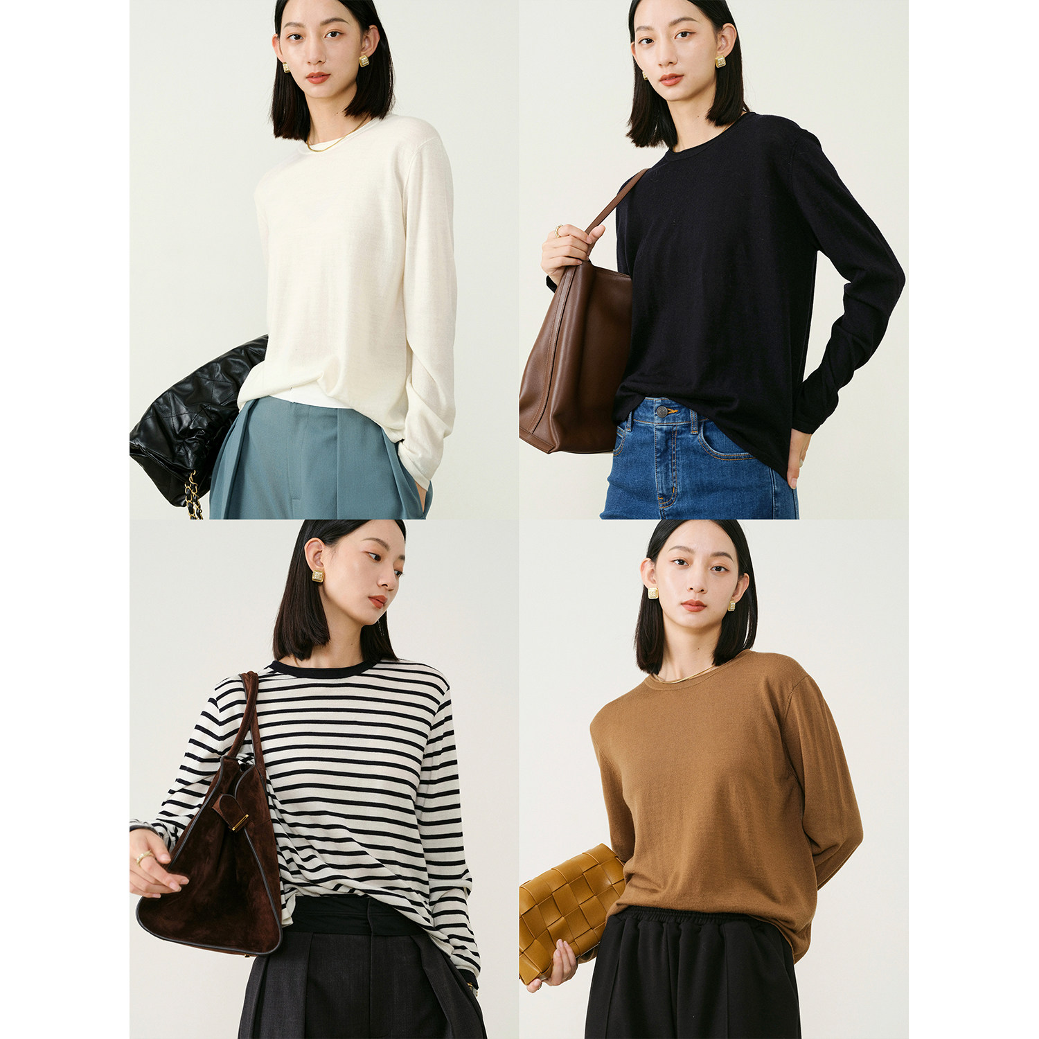 MRS羊毛圆领套头打底针织衫