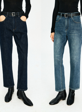 MRS Studios 土耳其ISKO 极简显瘦复古抓绒九分烟管牛仔裤