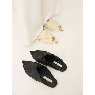 Studios進口CHAO软羊皮 凉拖女鞋 交叠设计 夏季 穆勒拖鞋 MRS