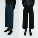 抓绒保暖阔腿直筒显瘦九分牛仔裤 环保水洗侧缝前移 Studios MRS