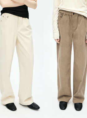 MRS Studios 复古时髦 松弛显瘦 松紧腰头灯芯绒长裤