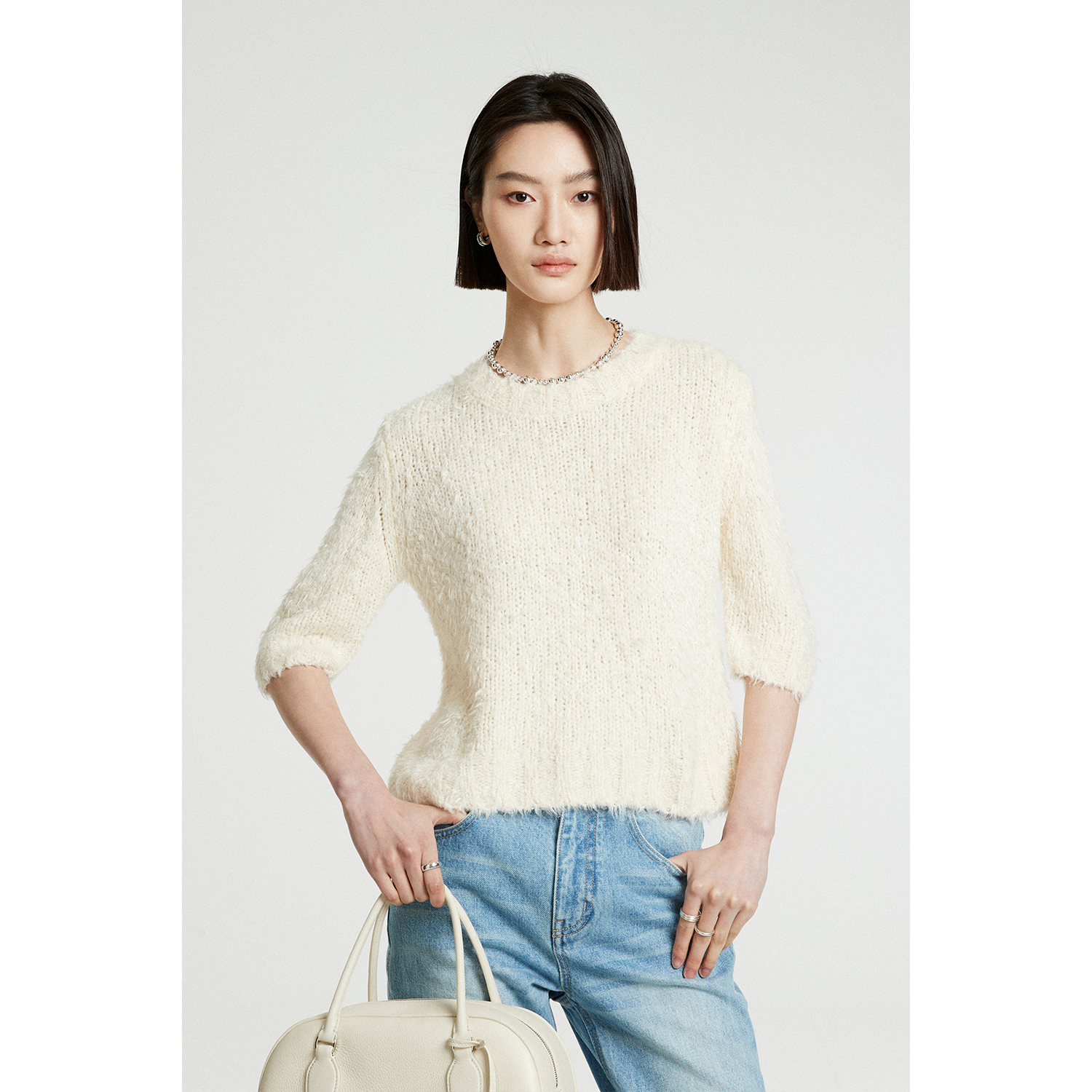 康宝莱榨蚕丝舒适亲肤针织衫