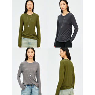 「原链接购买」进口chao细牙签条纹莱赛尔糯糯长袖 打底上衣T恤