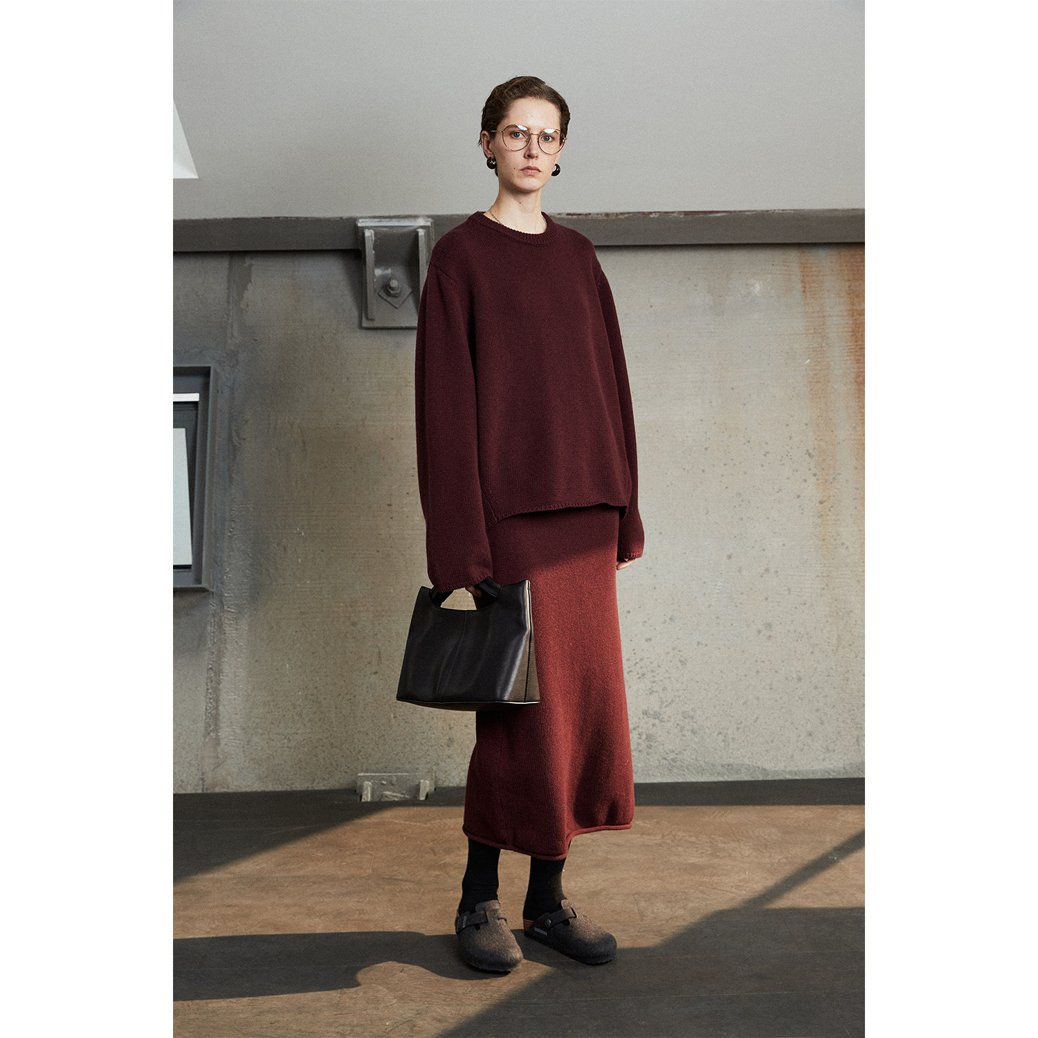 美利奴羊毛套头毛衣半裙套装