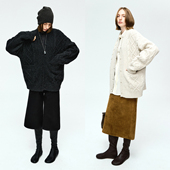 MRS 重磅立体阿兰绞花大开衫 Studios 彩点全羊毛复古北欧风