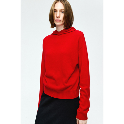 无缝一体连帽打底针织毛衣