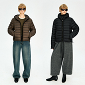 MRS 保暖连帽排骨羽绒服 合身版 Studios 轻便90白鹅绒MIU风横绗线