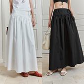 MRS Studios 高支棉120S舒适透气ROW风極简宽腰抽绳A字伞裙半身裙