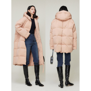 MRS Studios 一件过冬保暖长短款90白鹅绒经典龟背长款连帽羽绒服