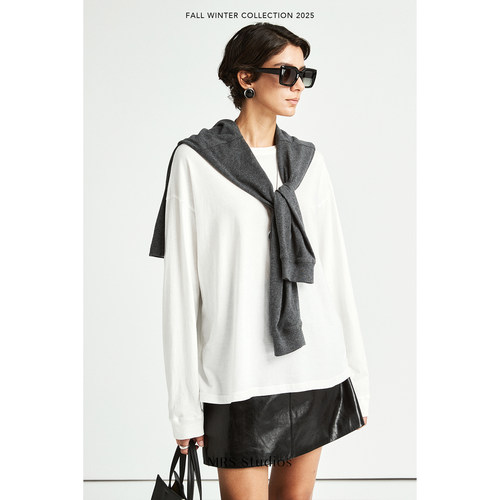 日本进口全棉蝙蝠袖长袖打底T恤