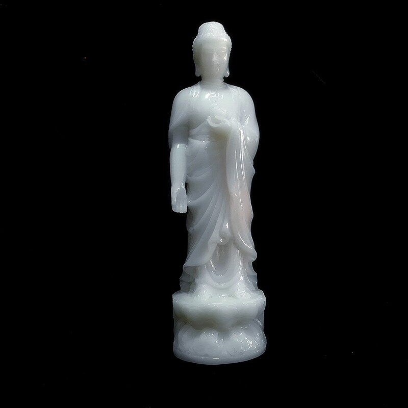 汉白玉如来佛摆件三宝佛释迦摩尼佛像佛祖阿弥陀佛观音佛家用佛具