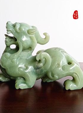 天然玉雕貔貅岫玉摆件