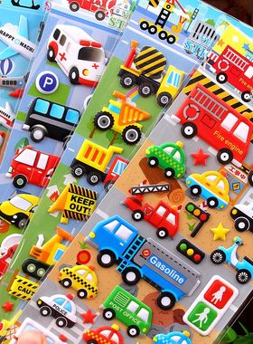 儿童小贴画 大泡棉贴贴纸奖励小贴画stickers  汽车飞机轮船火车