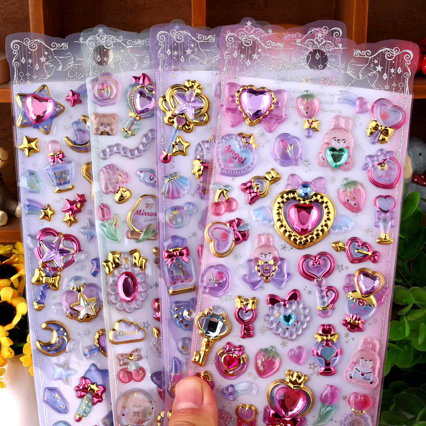 闪乐正品宝石立体水晶浮雕贴