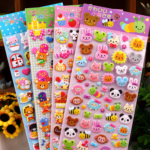 儿童奖励sticker立体泡泡贴画