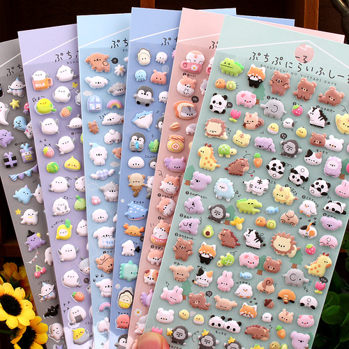卡通可爱小图案日系立体泡泡贴纸