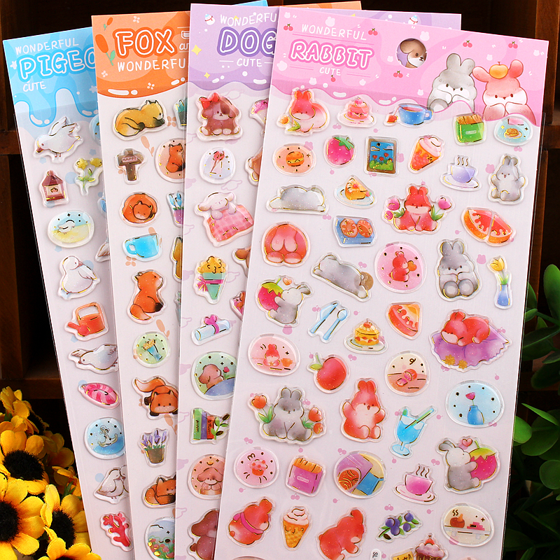 可爱动物卡通水晶立体贴