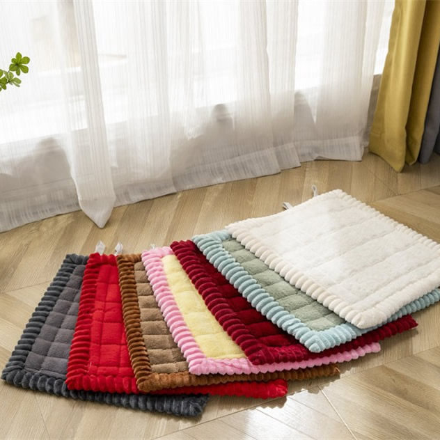 汽车坐垫冬季兔毛绒加厚独立靠背长条后排米色通用车座垫保暖毛绒