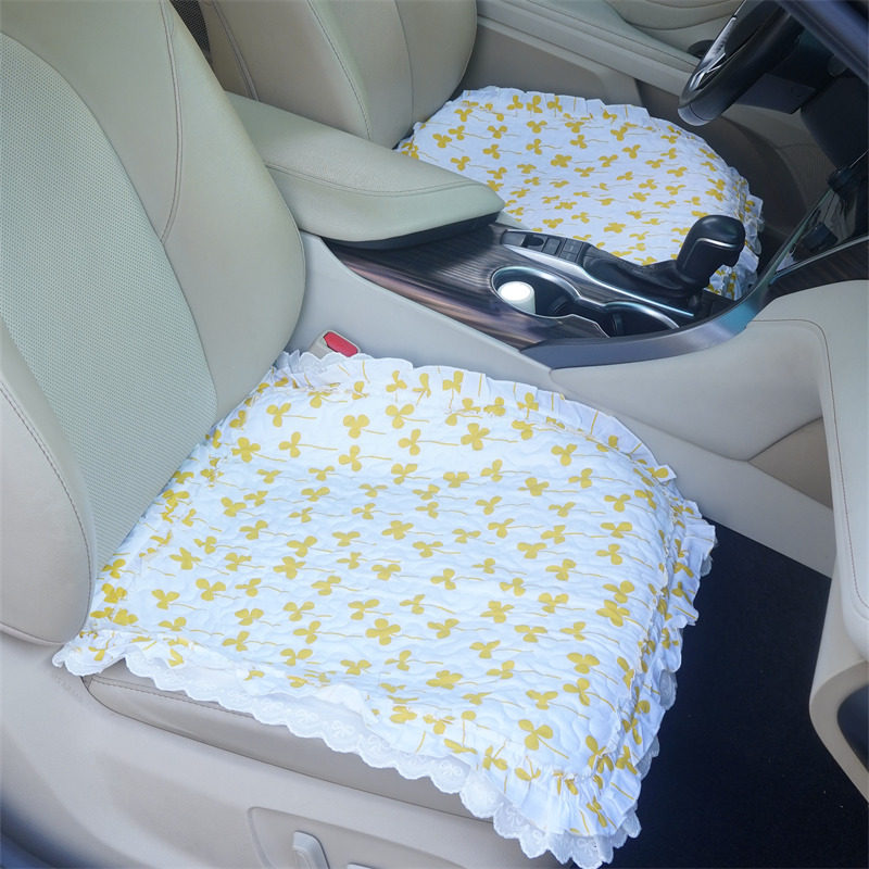 汽车坐垫纯棉四季通用女士车内五座座垫驾驶单片后排长条防滑透气