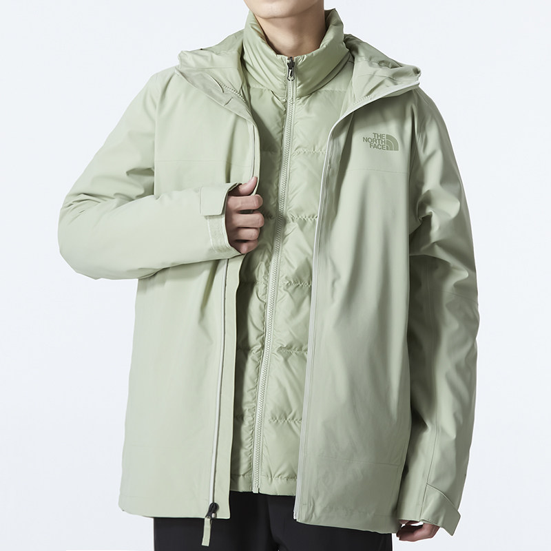 thenorthface北面冲锋衣男22秋冬新款户外防风保暖羽绒三合一4n9t