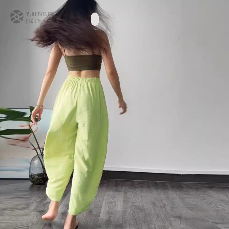 尼泊尔风萝卜裤棉麻宽松瑜伽裤阔腿裤新款裤子女休闲运动九分裤