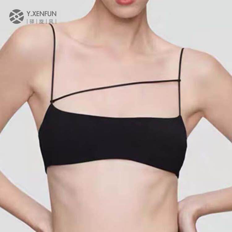 时尚欧美性感细肩带抹胸瑜伽服户外运动内衣女士舞蹈健身文胸夏季